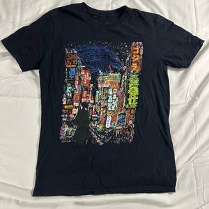 BLACK USED GRAPHIC TEES